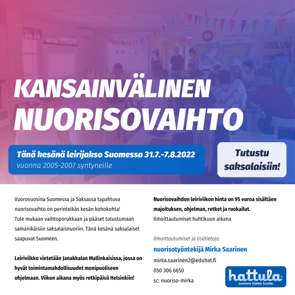 Kansainvälisen nuorisovaihdon mainoskuva